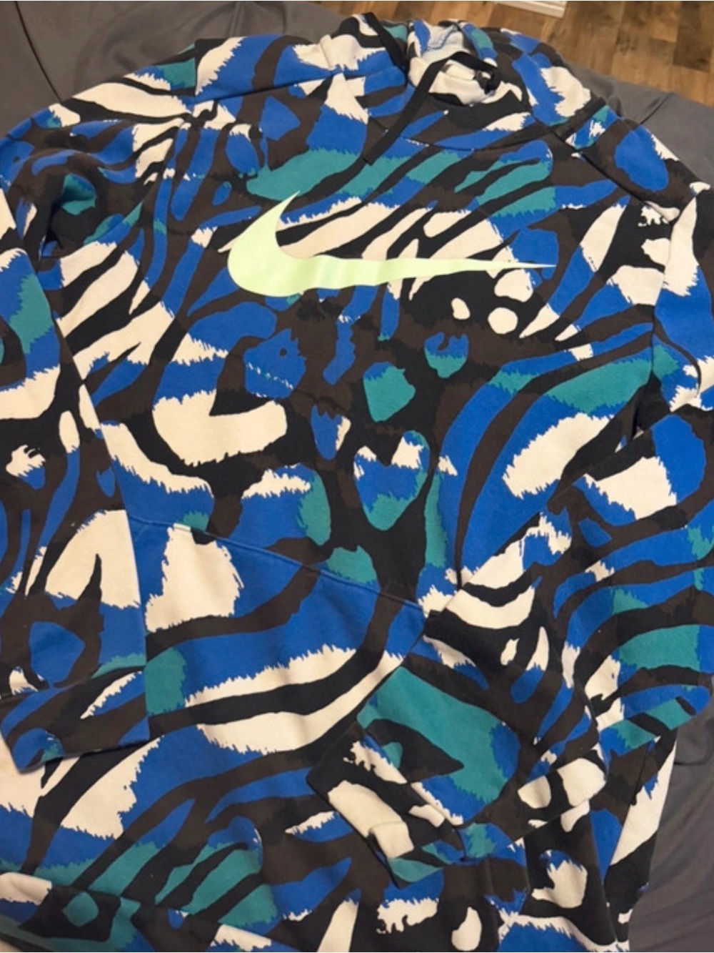 Nike Blue Camo Swoosh Hoodie